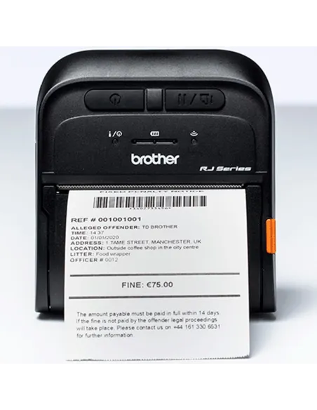 Impresora de etiquetas y tickets portatil brother rj3035b 16mb flash ram -  32mb ram -  micro usb 2.0 -  bluetooth