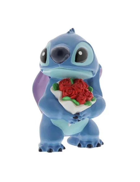 Figura enesco disney lilo & stitch stitch con ramo de rosas