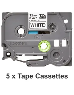 Pack cintas laminadas brother tze231m5 12mm x 8m 5 unidades