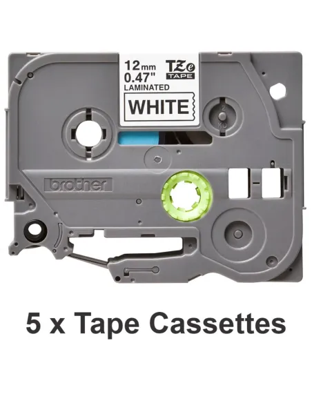 Pack cintas laminadas brother tze231m5 12mm x 8m 5 unidades