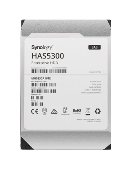 Disco duro interno hdd synology has5300 - 8t 8tb 3.5 pulgadas 256mb 7200rpm sas 12gb - s