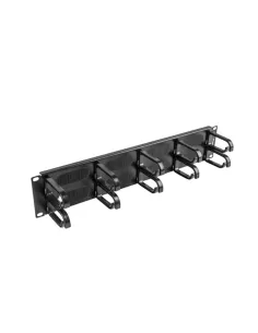 Organizador de cables lanberg 10 anillos 19 pulgadas 2u tipo b con cepillo negro