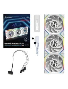 Ventilador lian li unifan sl inalambrico lcd argb 3x 120mm blanco