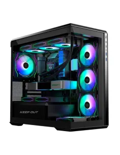 Caja ordenador gaming keep out xc - 905 pro+ matx argb cristal templado negro