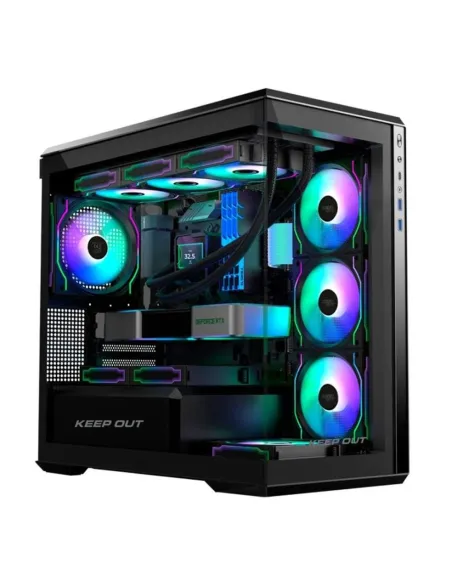Caja ordenador gaming keep out xc - 905 pro+ matx argb cristal templado negro Caja ordenador gaming keep out xc - 905 pro+ matx argb cristal templado negro