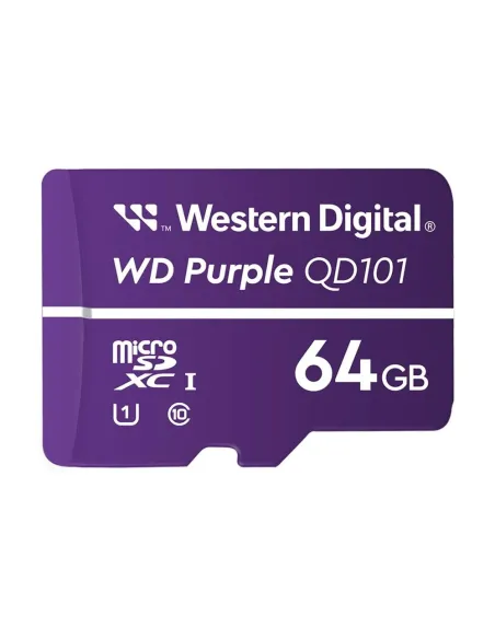 Tarjeta de memoria micro sdxc wd western digital purple sc qd101 64gb uhs - i cl10