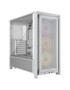 Caja ordenador gaming corsair frame 4000d rs atx argb cristal templado blanca