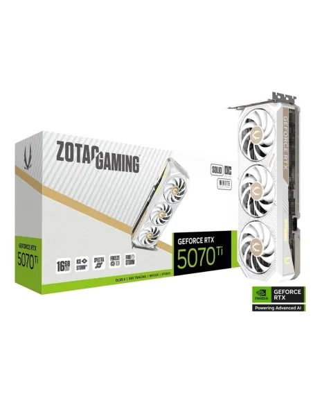 Tarjeta grafica zotac gaming 5070 ti solid core oc white edition 16gb gddr7
