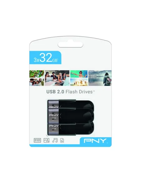 Memoria usb 2.0 pny attache4 32gb 3 unidades