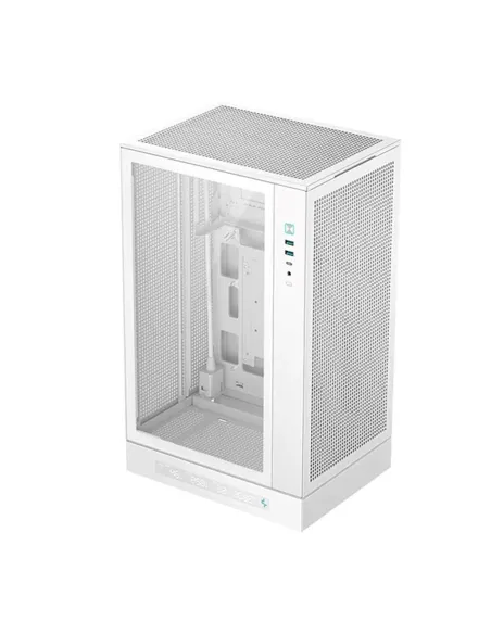 Caja ordenador gaming deepcool matx ch270 digital cristal templado blanca
