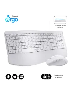 Teclado + raton subblim combo dual office prowave blanco