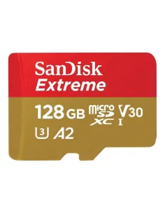 Tarjeta memoria micro secure digital 128gb sandisk extreme clase 10 uhs - i u3 + adaptador