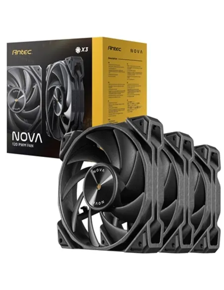 Ventilador cpu antec nova 3x 120mm negro