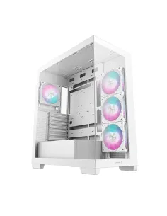 Caja ordenador gaming deepcool cg580 4f atx rgb cristal templado blanca
