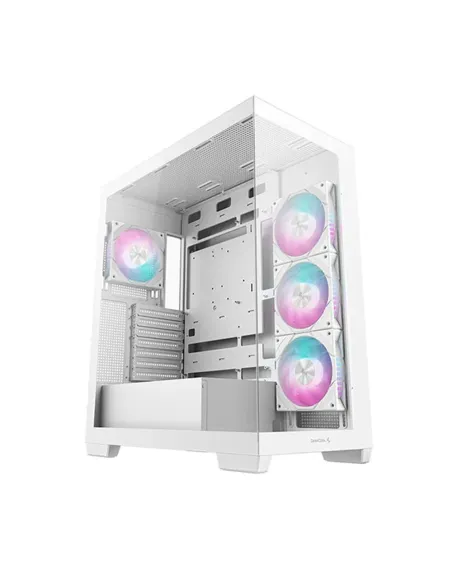 Caja ordenador gaming deepcool cg580 4f atx rgb cristal templado blanca