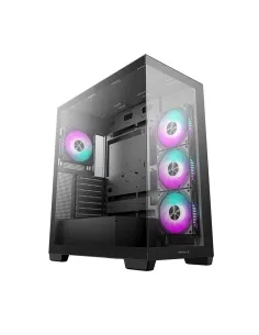 Caja ordenador gaming deepcool cg580 4f atx rgb cristal templado negra