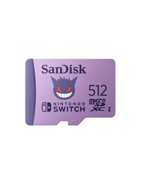 Tarjeta memoria micro secure digital 512gb sandisk nintendo switch pokemon gengar edition clase v30 uhs - i u3