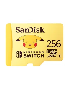 Tarjeta memoria micro secure digital 256gb sandisk nintendo switch pokemon pikachu edition clase v30 uhs - i u3