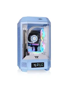 Caja ordenador gaming thermaltake tower 250 mini - itx cristal templado azul