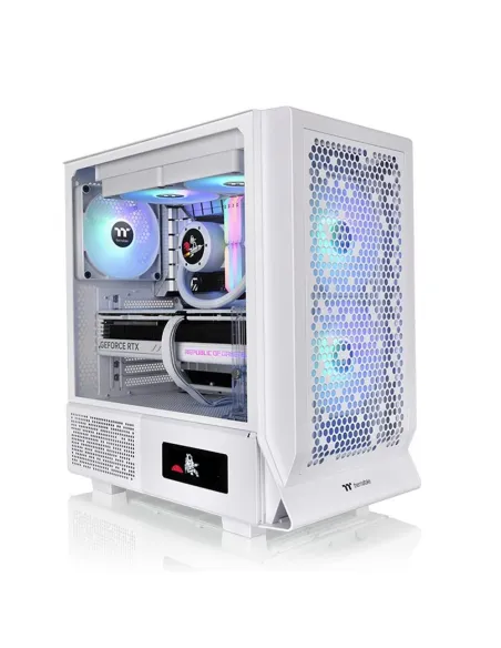 Caja ordenador gaming thermaltake ceres 330 tg atx argb cristal templado blanca