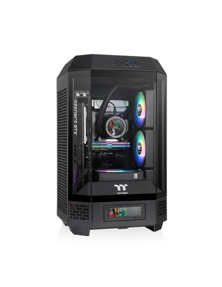 Caja ordenador gaming thermaltake tower 250 mini - itx cristal templado negra