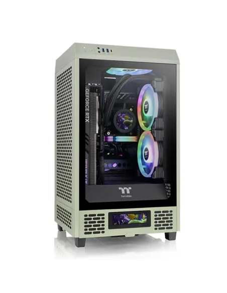 Caja ordenador gaming thermaltake the tower 200 mini - itx cristal templado verde