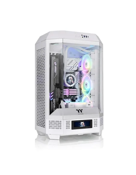 Caja ordenador gaming thermaltake the tower t300 matx cristal templado blanca