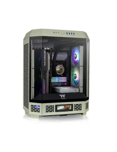 Caja ordenador gaming thermaltake the tower t300 matx cristal templado verde