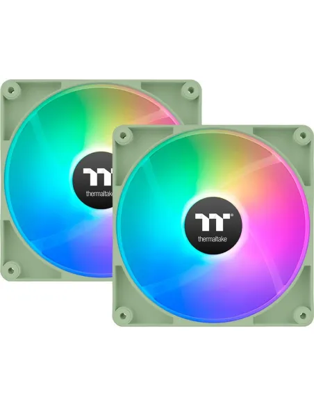 Ventilador caja inverso thermaltake ct120 argb 2x 120mm verde matcha