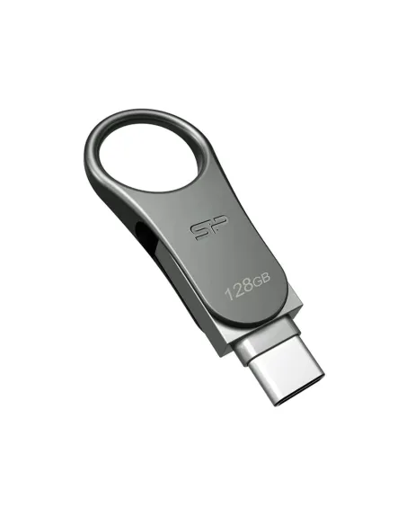 Memoria usb 3.2 - usb tipo c silicon power c80 128gb dual metalico