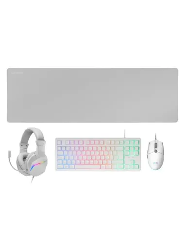 MARS GAMING Combo Gaming MCP-RGB3W 4EN1 BlancO