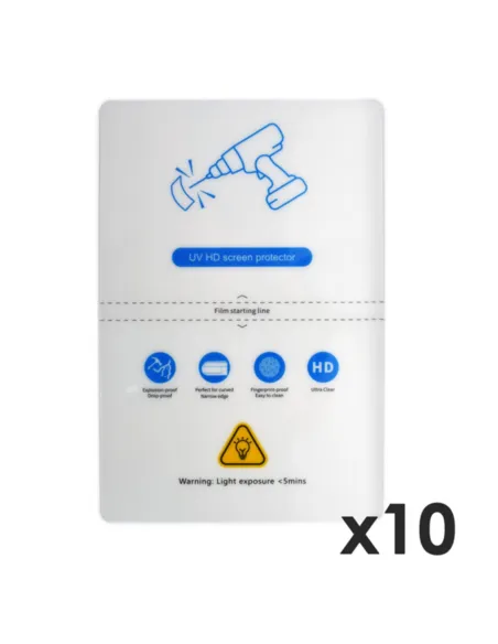 Laminas de fijacion qcharx hidrogel hd hibrida mediante ultravioleta uv pack 10 ud para qx1 Laminas de fijacion qcharx hidrogel hd hibrida mediante ultravioleta uv pack 10 ud para qx1