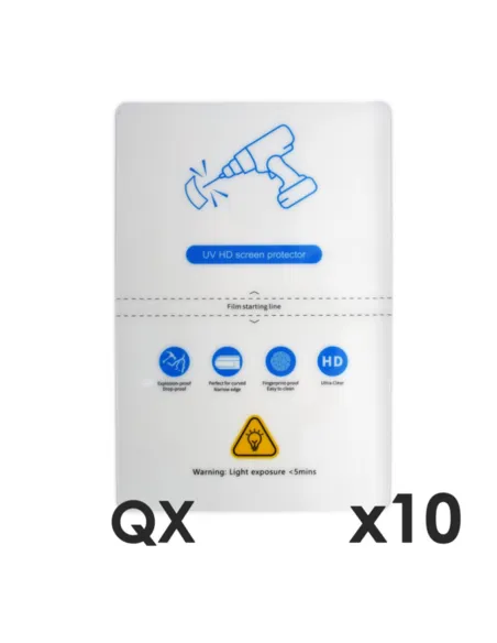 Laminas de fijacion qcharx altas prestaciones hidrogel hd qx hibrida mediante ultravioleta uv pack 10 ud para qx1