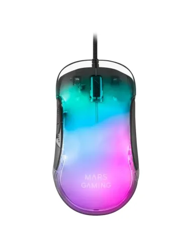 Mars Gaming MMGLOW Ratón Gaming RGB Chroma-Glow Acabado Espejo 12800 DPI Negro