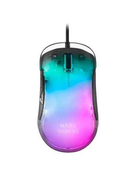 Mars Gaming MMGLOW Ratón Gaming RGB Chroma-Glow Acabado Espejo 12800 DPI Negro
