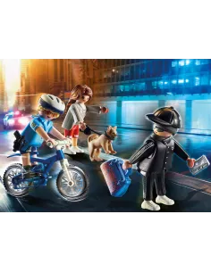 Playmobil ciudad bici policial persecucion del carterista