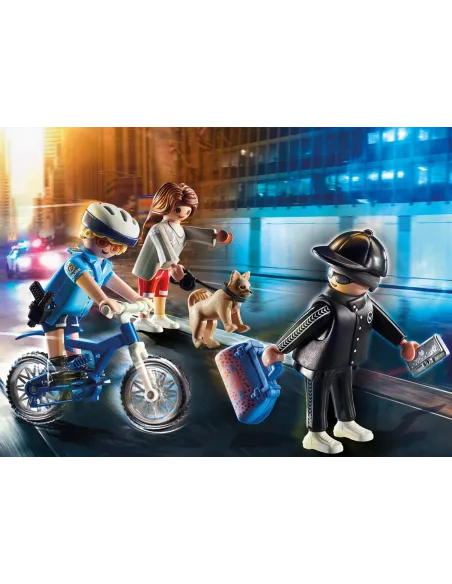 Playmobil ciudad bici policial persecucion del carterista