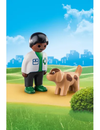 Playmobil 1.2.3 veterinario con perro