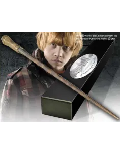 Replica the noble collection harry potter ron weasley varita con caja y placa de identificacion
