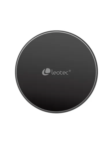Cargador inalambrico leotec con cable tipo c 15w carga rapida negro