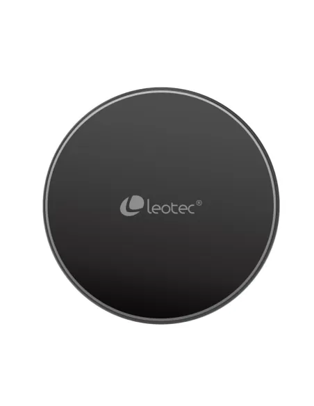 Cargador inalambrico leotec con cable tipo c 15w carga rapida negro