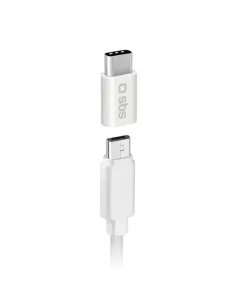 Adaptador micro usb a usb tipo c sbs hembra -  macho - blanco