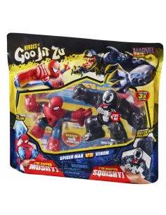 Pack de 2 figuras bandai goo jit zu marvel héroes spiderman vs venom