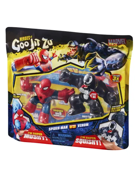 Pack de 2 figuras bandai goo jit zu marvel héroes spiderman vs venom
