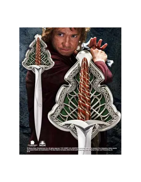 Replica espada de acero the noble collection el hobbit bilbo baggin dardo tamaño real 55 cm