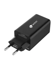 Cargador de pared leotec 65w carga rapida 2 usb tipo - c pd 1 usb - a negro
