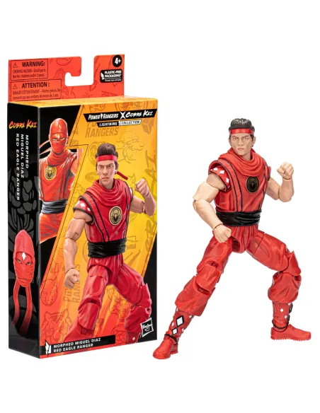 Figura hasbro power rangers x cobra kai lightning collection miguel diaz red eagle ranger