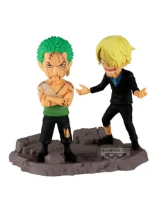 Figura banpresto one piece world collectable figure log stories roronoa zoro & sanji -  pulgadas...nothing...at all!!!! 8cm