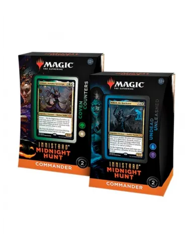 Juego de cartas caja de cartas wizards of the coast magic the gathering commander display innistrad midnight hunt 4 mazos ingles
