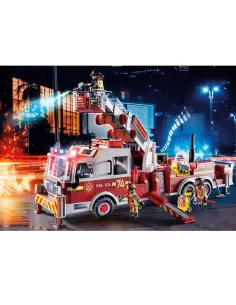 Playmobil vehiculos de rescate: camion de bomberos con escalera